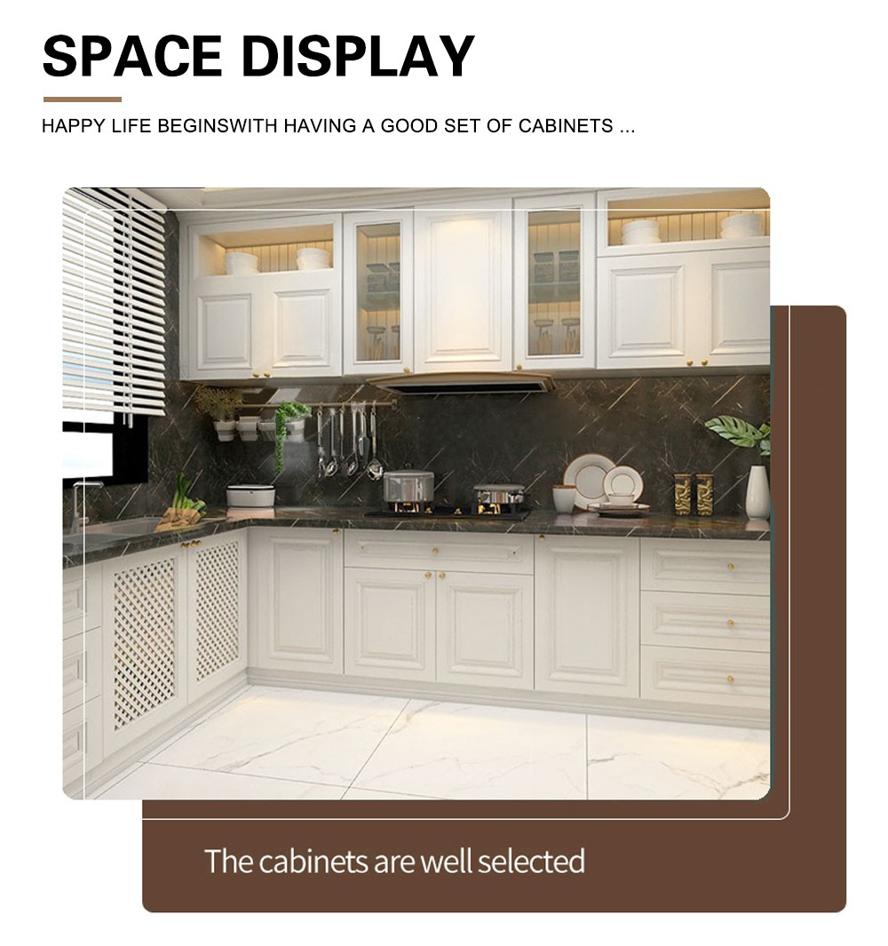 European style PVC with HDF kitchen cabinet GK-898