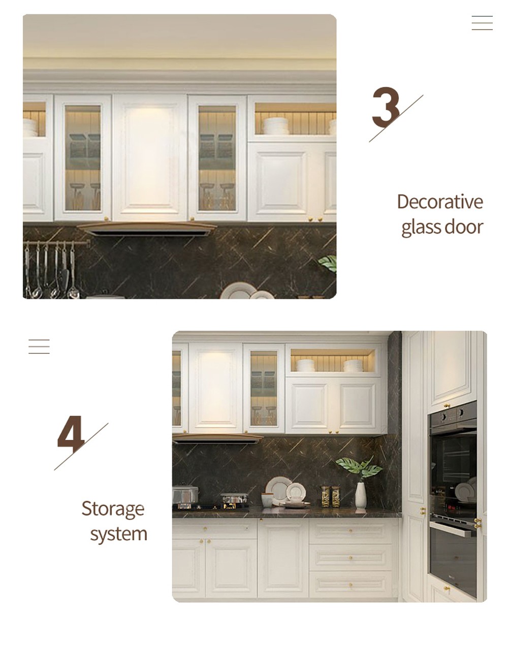 European style PVC with HDF kitchen cabinet GK-898
