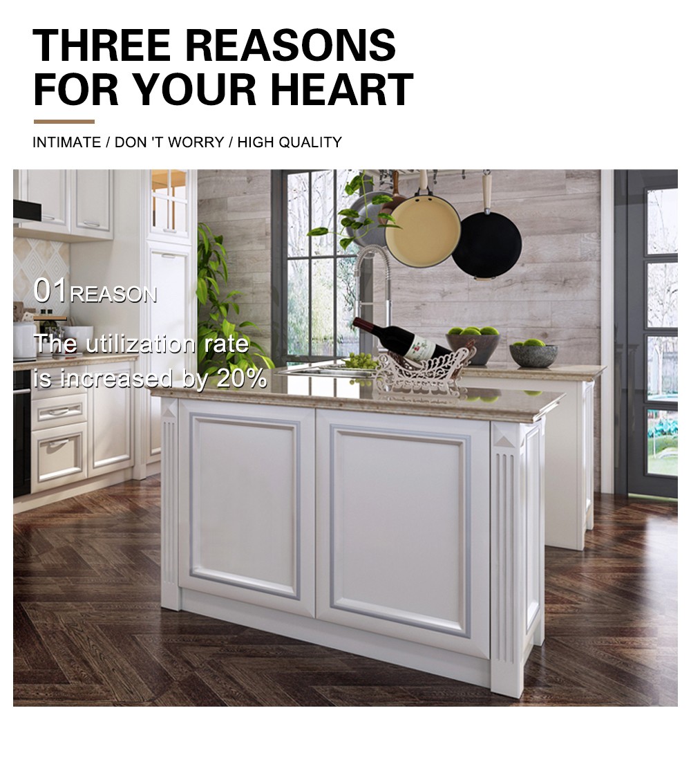 European style PVC with HDF kitchen cabinet GK-914