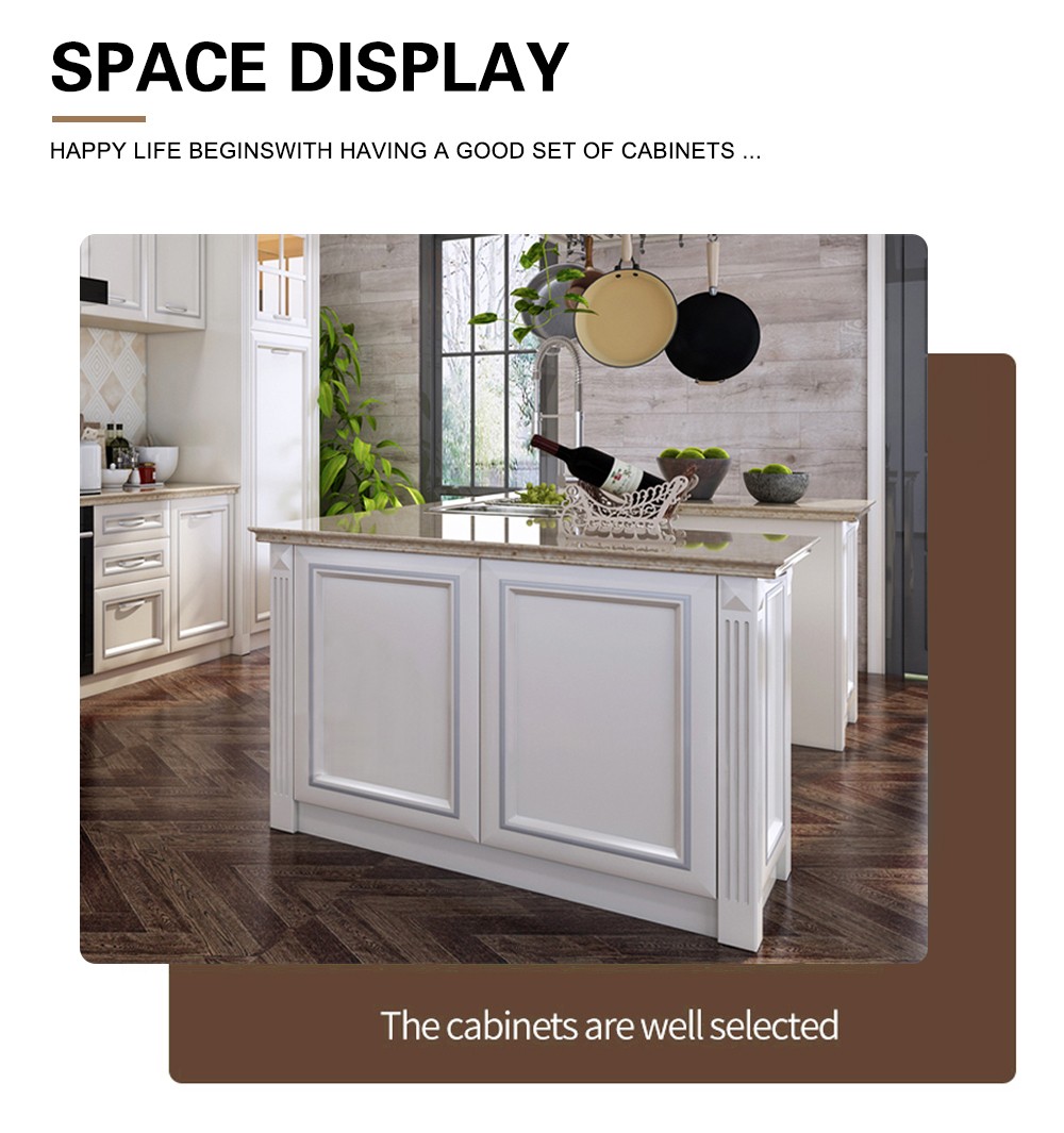 European style PVC with HDF kitchen cabinet GK-914