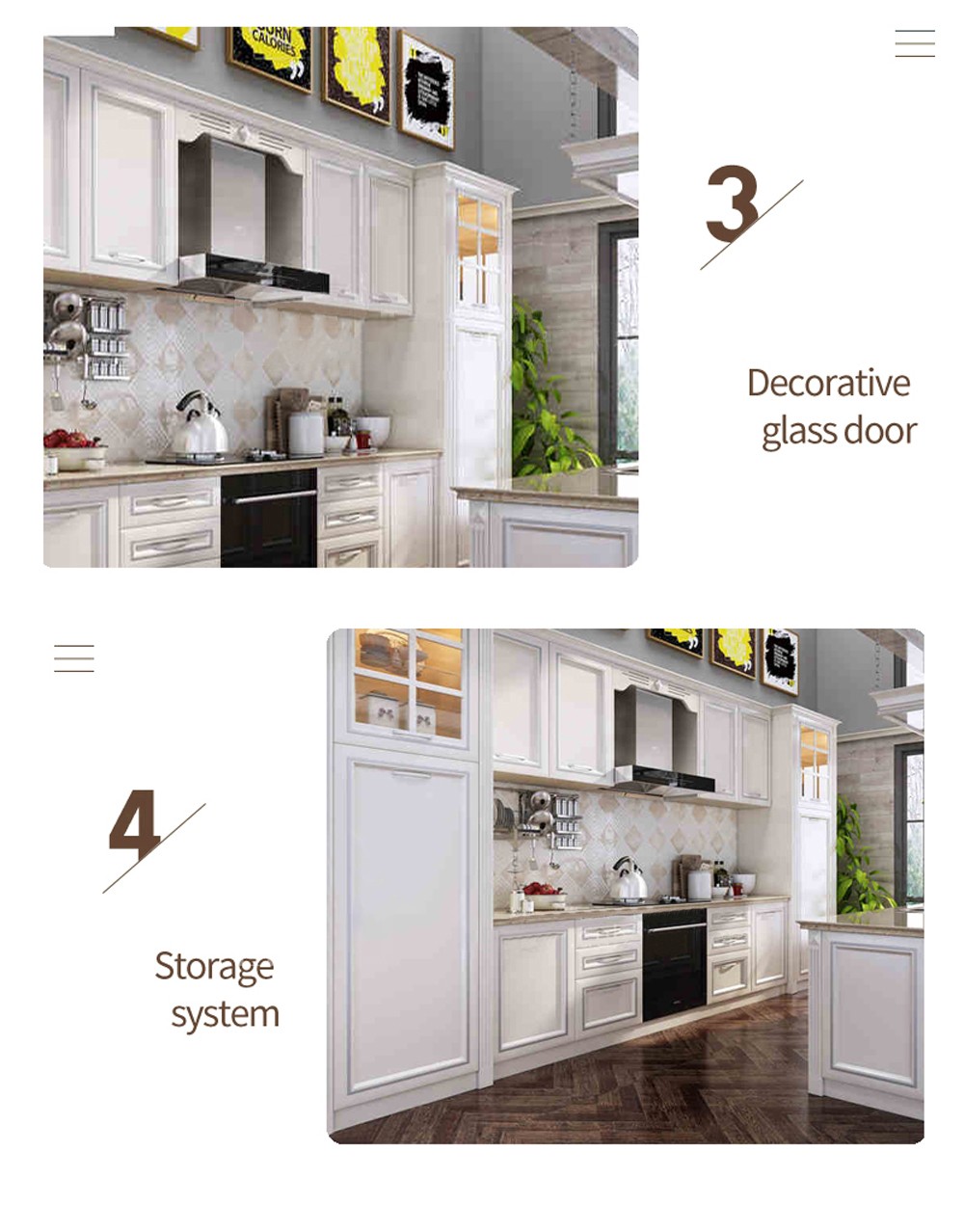 European style PVC with HDF kitchen cabinet GK-914