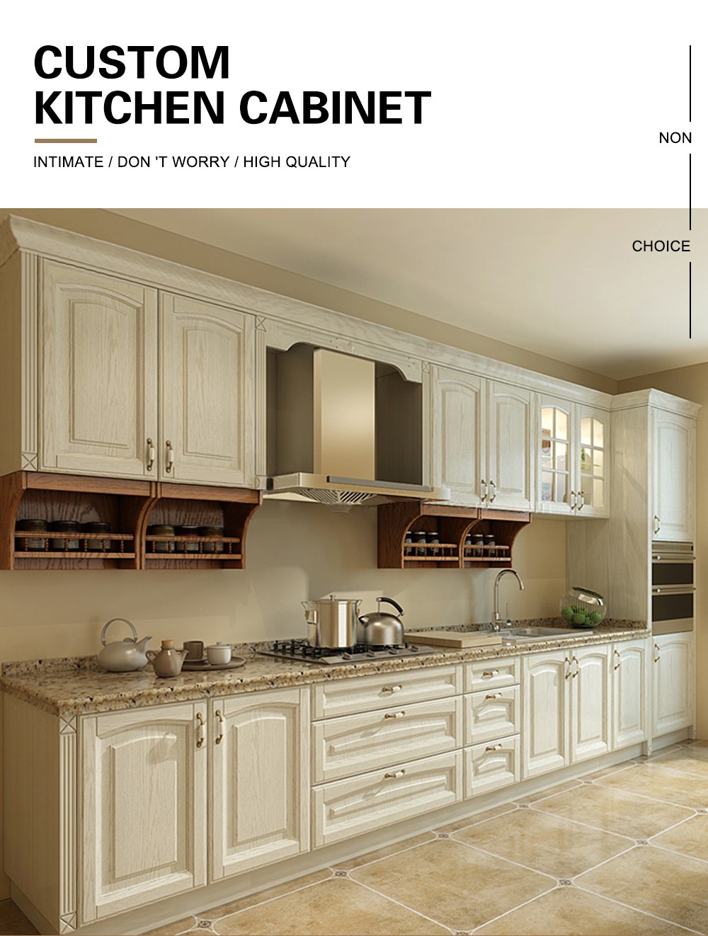 European style PVC with HDF kitchen cabinet GK-922