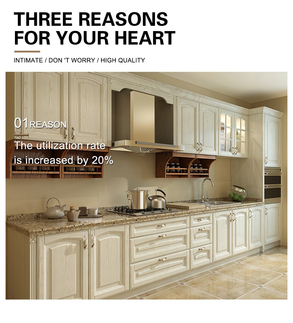 European style PVC with HDF kitchen cabinet GK-922