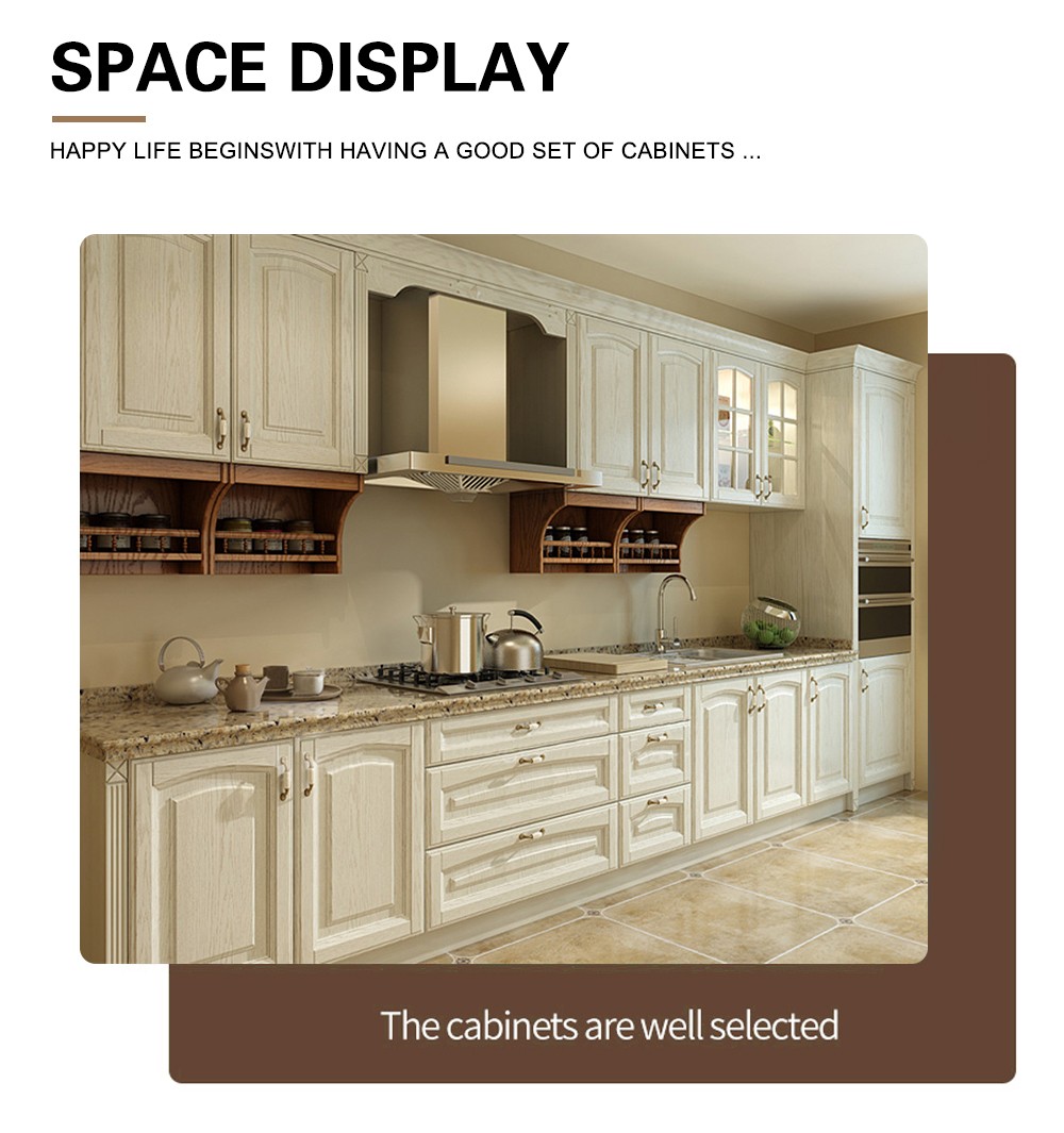 European style PVC with HDF kitchen cabinet GK-922