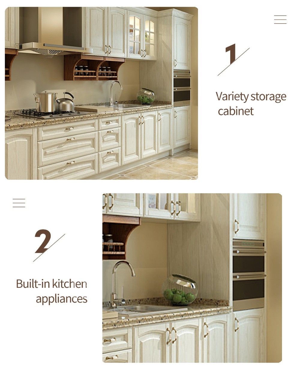 European style PVC with HDF kitchen cabinet GK-922