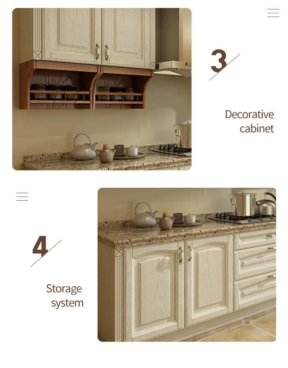 European style PVC with HDF kitchen cabinet GK-922