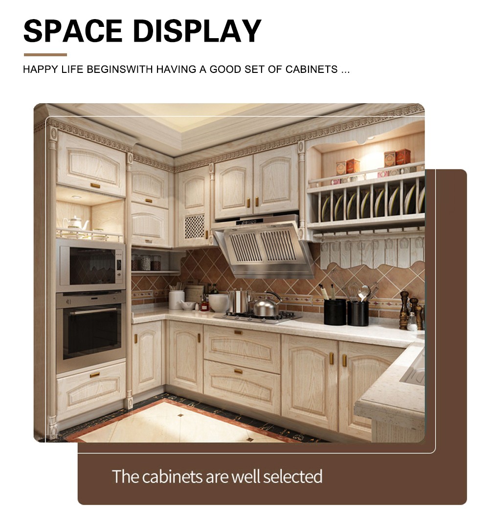 European style PVC with HDF kitchen cabinet GK-955