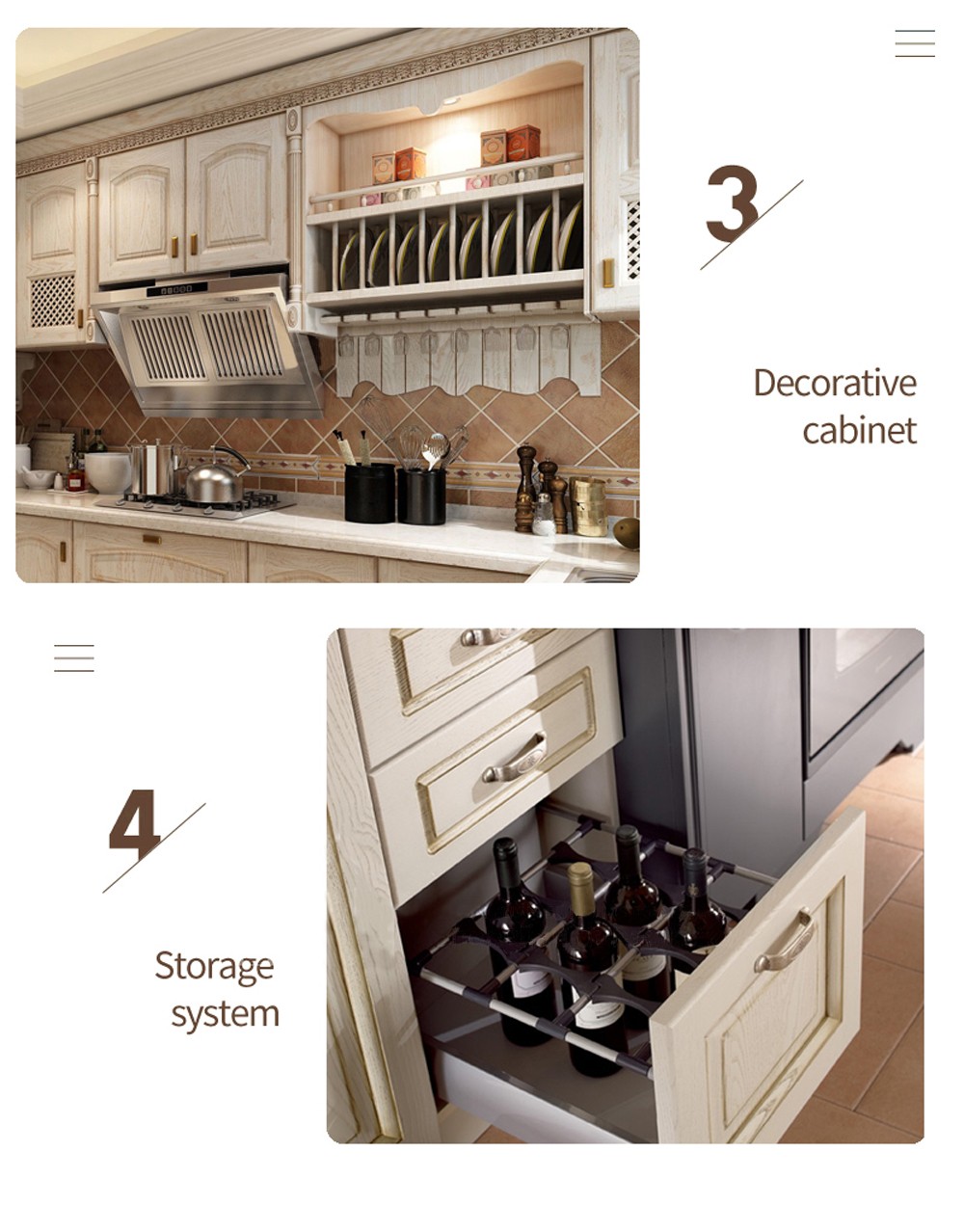 European style PVC with HDF kitchen cabinet GK-955