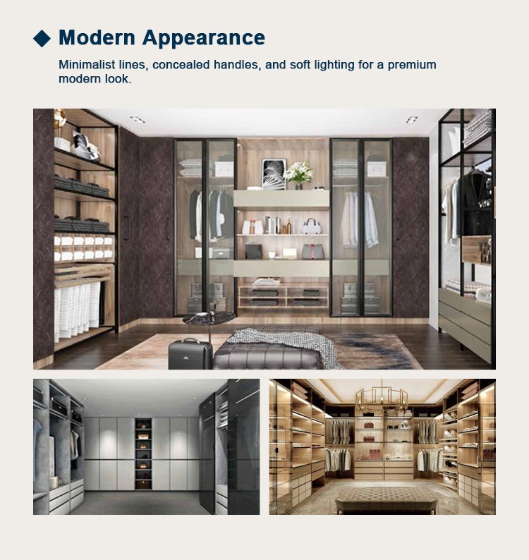 Customized Wardrobe Luxury Built In Closet for Modern Bedroom Furniture