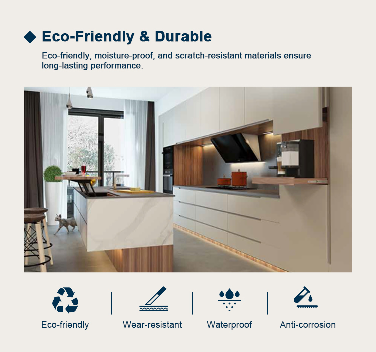 European style PVC with HDF kitchen cabinet GK-922