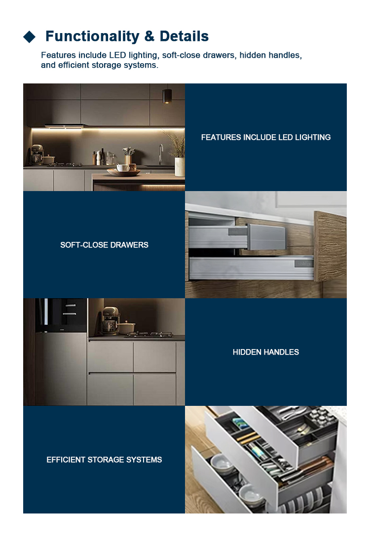 Customized Kitchen Cabinets Modern Style Durable Built In Storage for Home and Apartment Customized Kitchen Cabinets Modern Style Durable Built In Storage for Home and Apartment