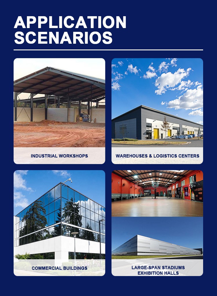 Light Steel Structure Building Prefab Metal House Durable Frame Construction for Home Office and Warehouse