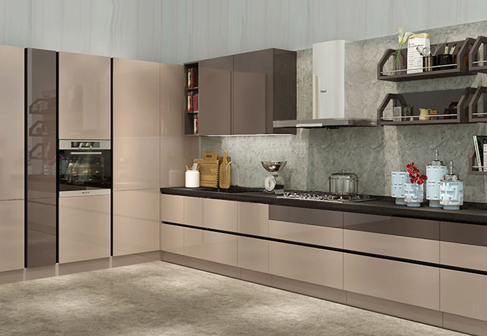 Simple design UV lacquer with HDF kitchen-GK-438