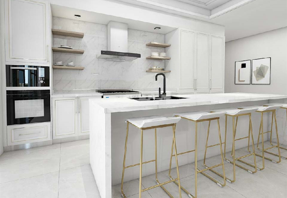 2020 Hot sale Modern Melamine with particle board Kitchen cabinet-GK-015