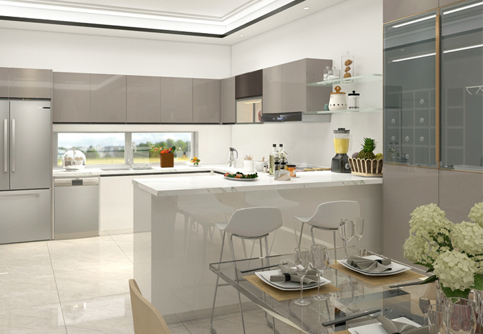 2020 Hot sale UV Lacquer with HDF Modern Kitchen cabinet-GK-004