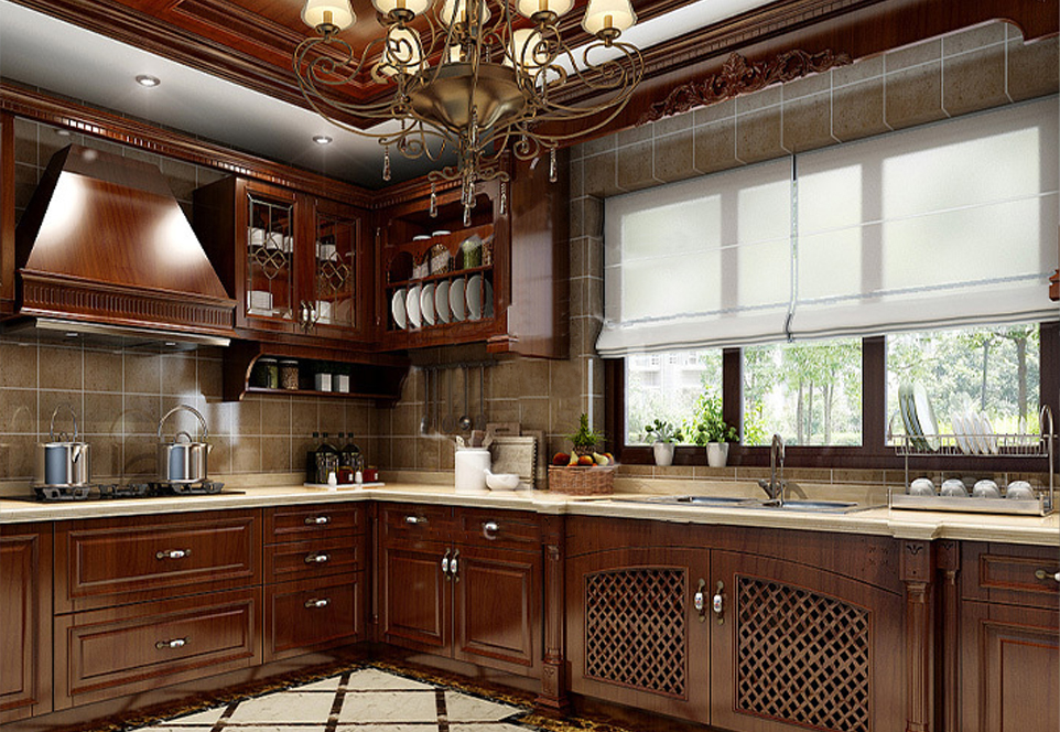 American style Clasic style PVC with HDF kitchen-GK-555