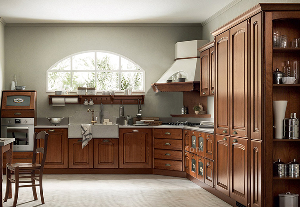 American style Classical style PVC with HDF kitchen-GK-763