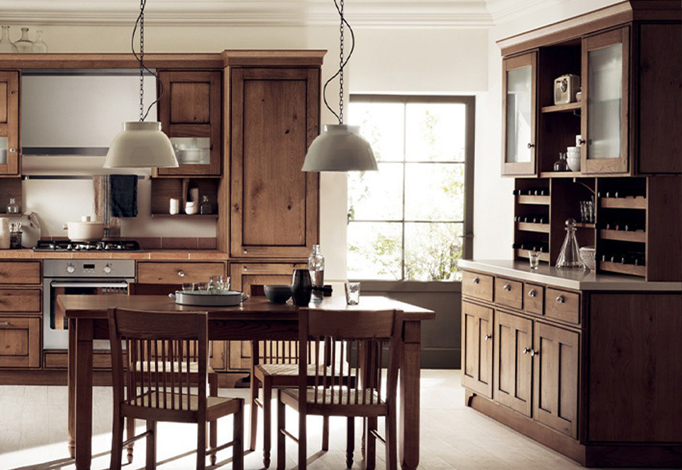 American style classical wind glass cabinet high density board blister kitchen cabinet-GK-652