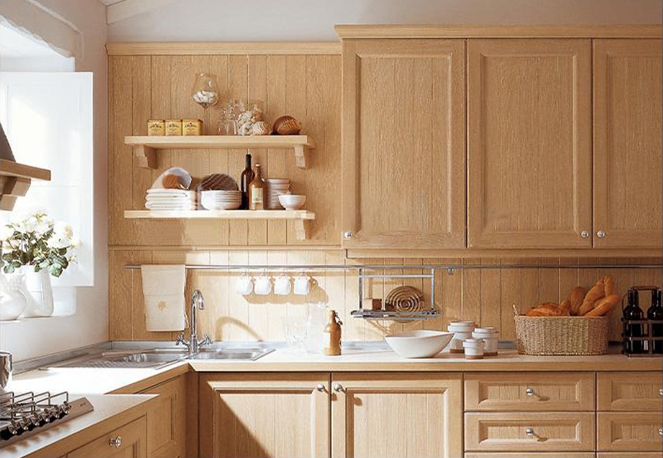 American style Kitchen cabinet PVC with HDF-GK-397