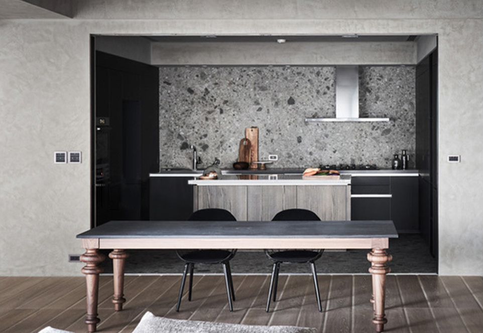 Black style Melamine with particle board kitchen GK-486