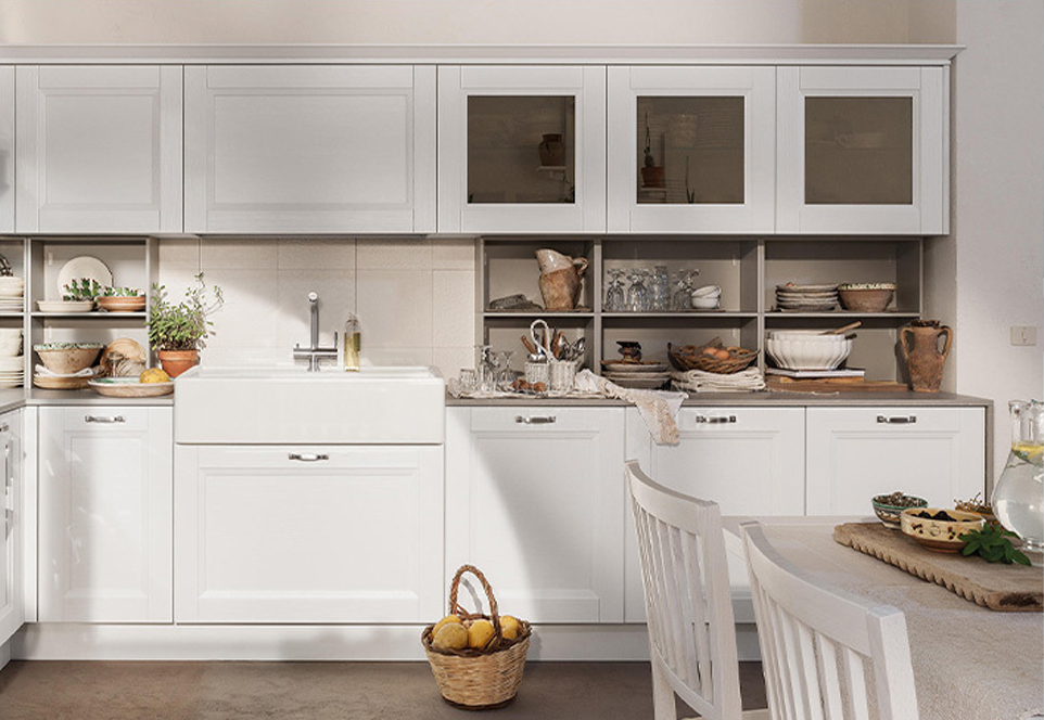 Classical style Kitchen cabinet PVC with HDF-GK-407