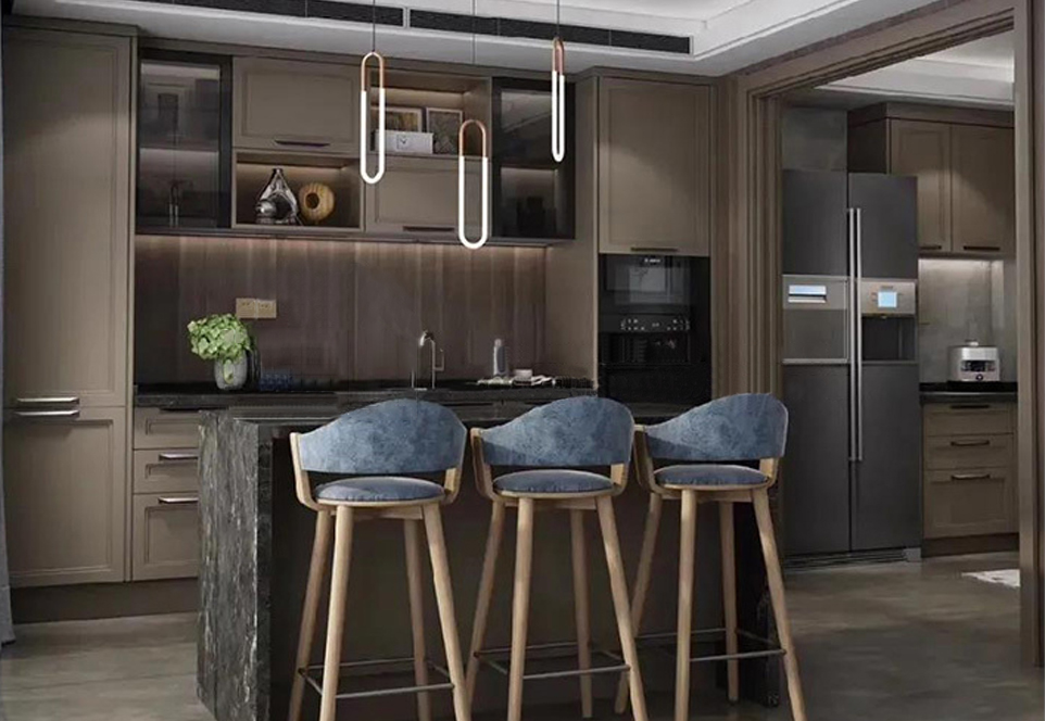 Classical style PVC with HDF Kitchen cabinet-GK-773
