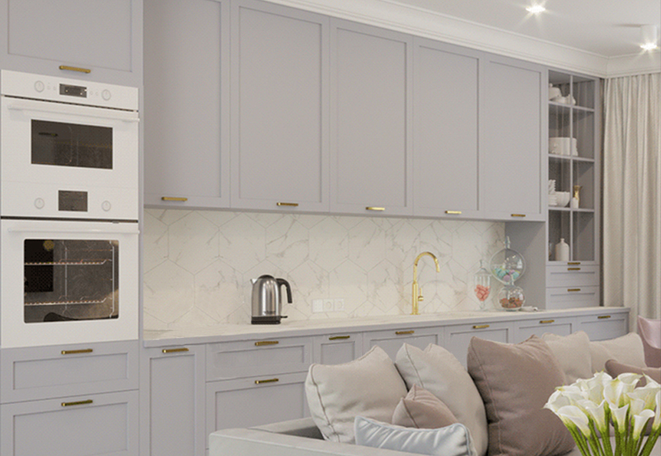 Classical style PVC with HDF kitchen-GK-793