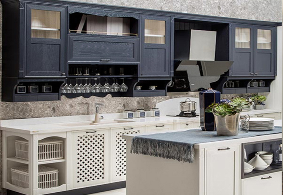 European style classical kitchen PVC with HDF-GK-338