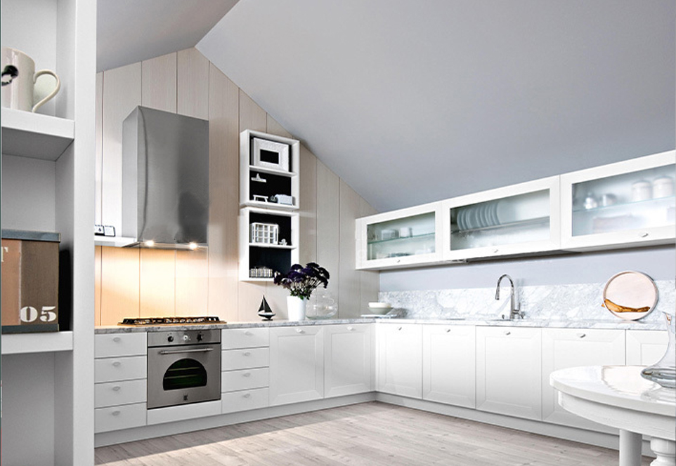 European style classical PVC with HDF kitchen-GK-401