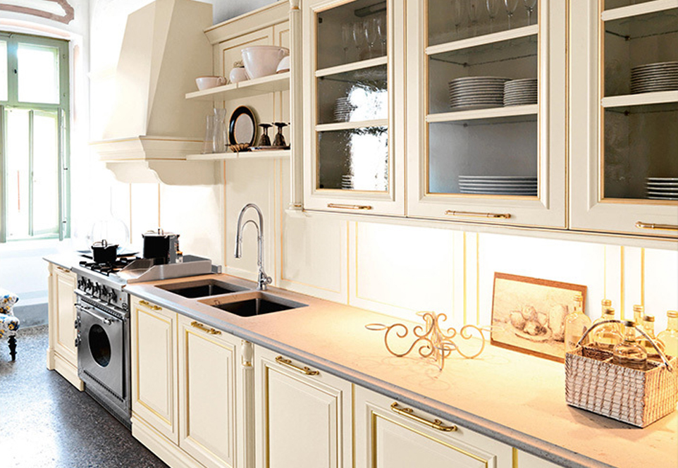 European style classical PVC with HDF kitchen-GK-532