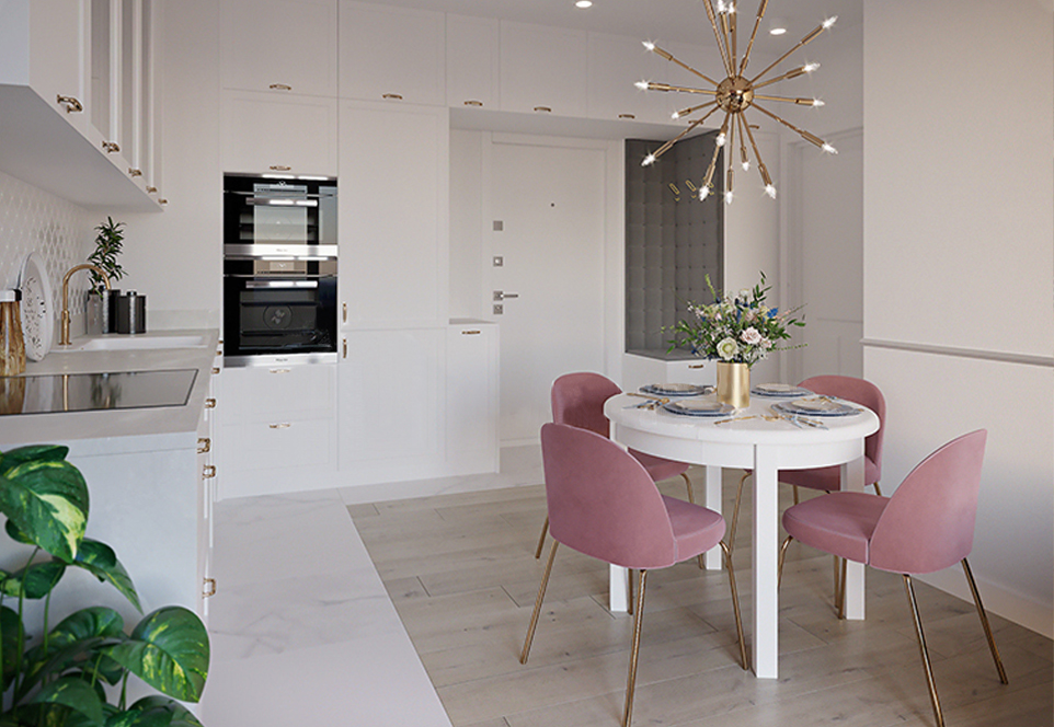 European style classical PVC with HDF kitchen-GK-711