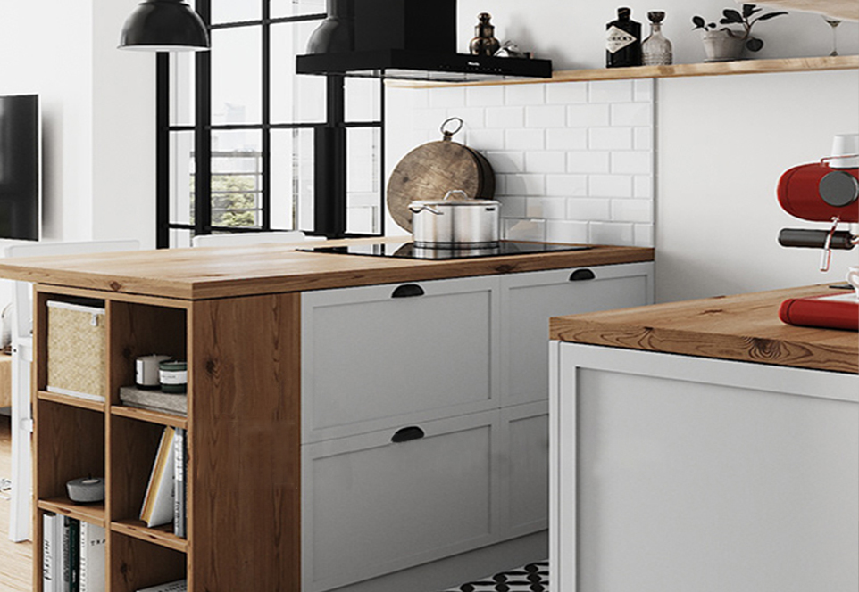 European style classical PVC with HDF kitchen-GK-929