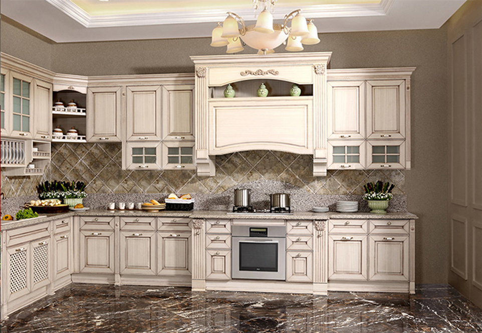 European style Classical style PVC with HDF kitchen-GK-440