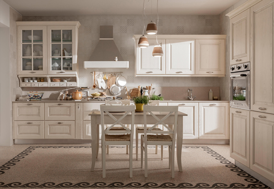 European style PVC with HDF kitchen cabinet GK-576