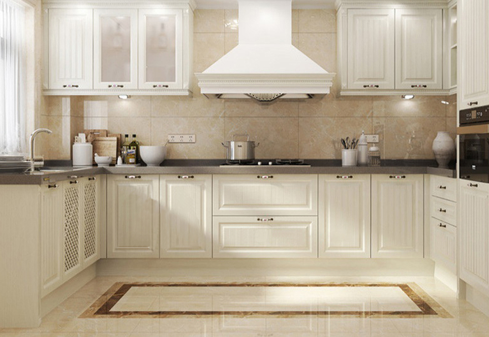 European style PVC with HDF kitchen cabinet GK-807
