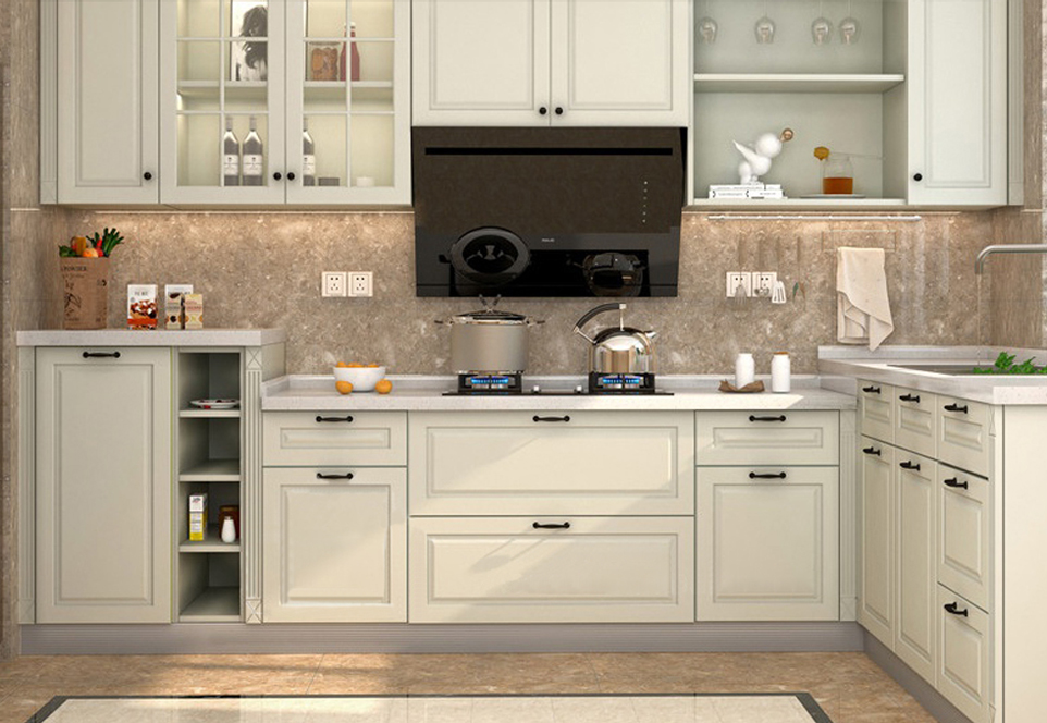 European style PVC with HDF kitchen cabinet GK-872