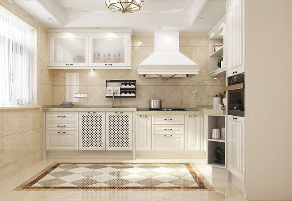 European style PVC with HDF kitchen cabinet GK-874