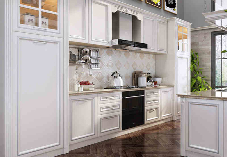 European style PVC with HDF kitchen cabinet GK-914